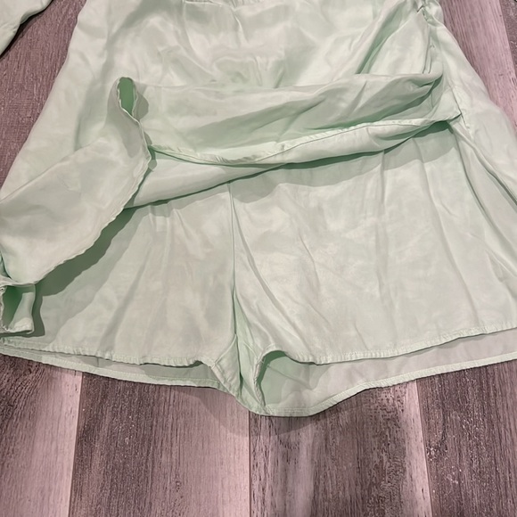 Zara Light GreenShort Wrap Jumpsuit - Picture 9 of 13